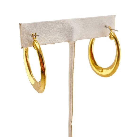 Givenchy 1990s Vintage Hoop Logo Earrings Signed Designer - Picture 5 of 8